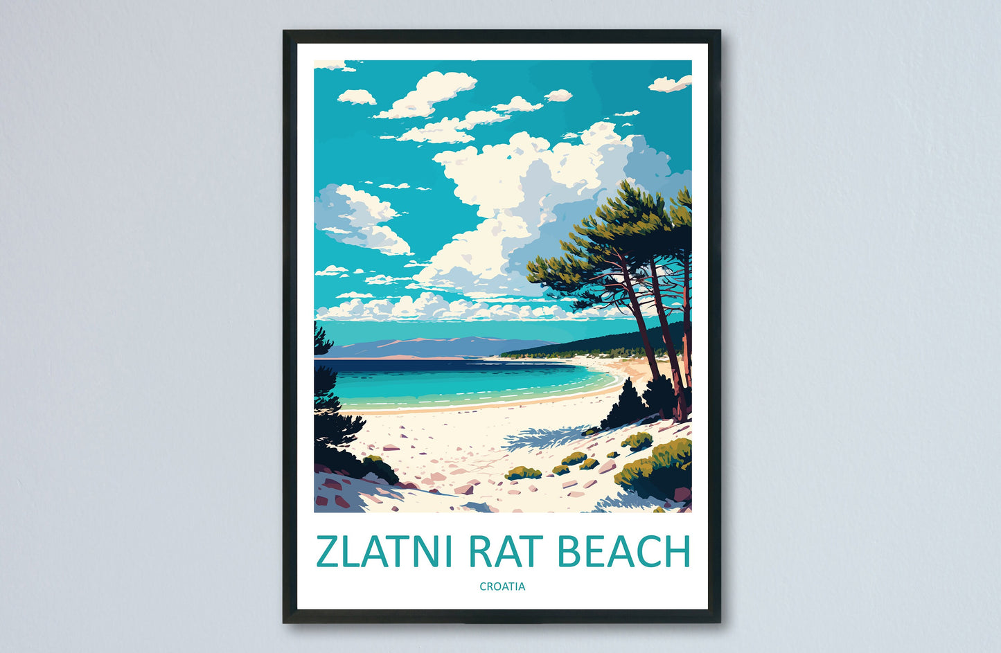 Zlatni Rat Beach Travel Print Wall Art Zlatni Rat Beach Wall Hanging Home Décor Zlatni Rat Beach Gift Art Lovers Croatia Art Lover Gift