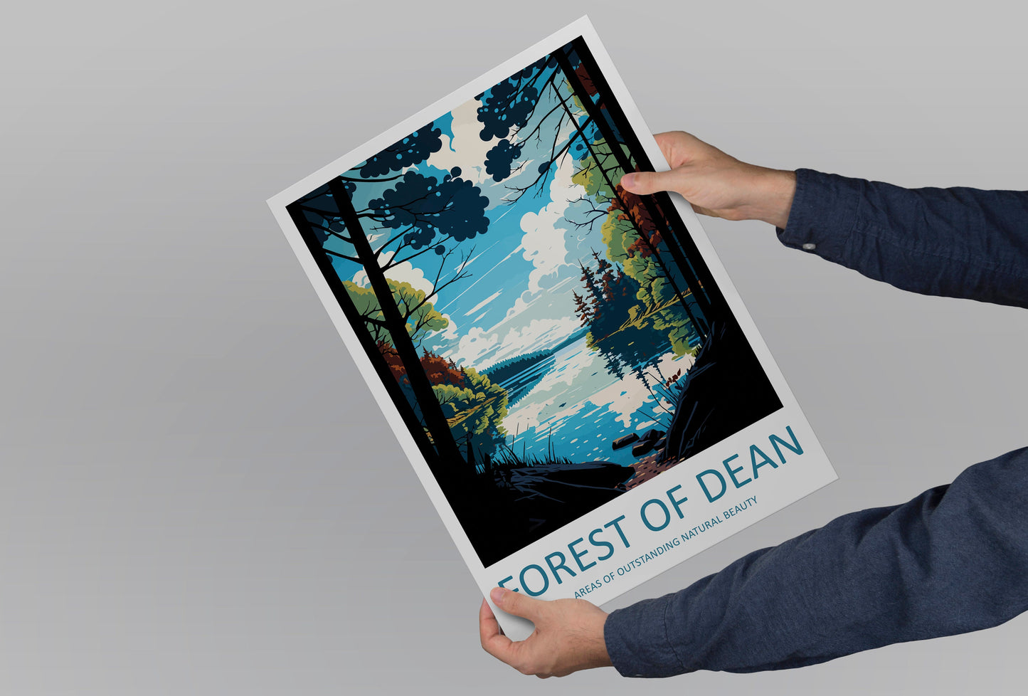 Forest Of Dean Travel Print Wall Art Forest Of Dean Wall Hanging Home Decor Forest Of Dean Gift Art Lovers Wall Art ANOB Travel Art