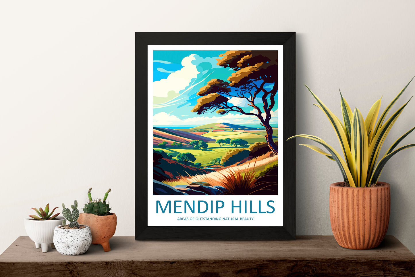 Mendip Hills Travel Print Wall Art Mendip Hills Wall Hanging Home Decor Mendip Hills Gift Art Lovers Wall Art ANOB Travel Art