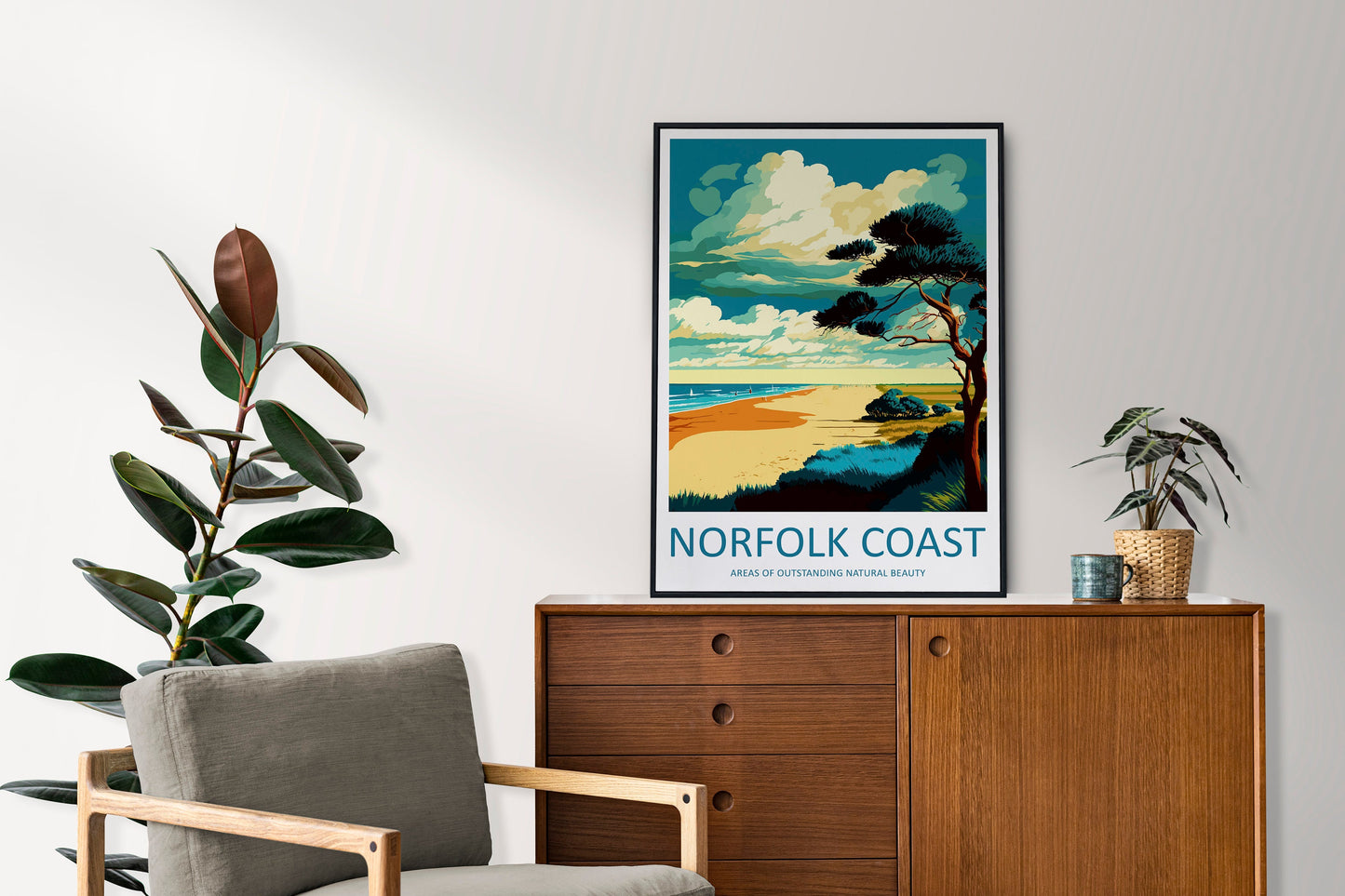 Norfolk Coast Travel Print Wall Art Norfolk Coast Wall Hanging Home Decor Norfolk Coast Gift Art Lovers Wall Art ANOB Travel Art