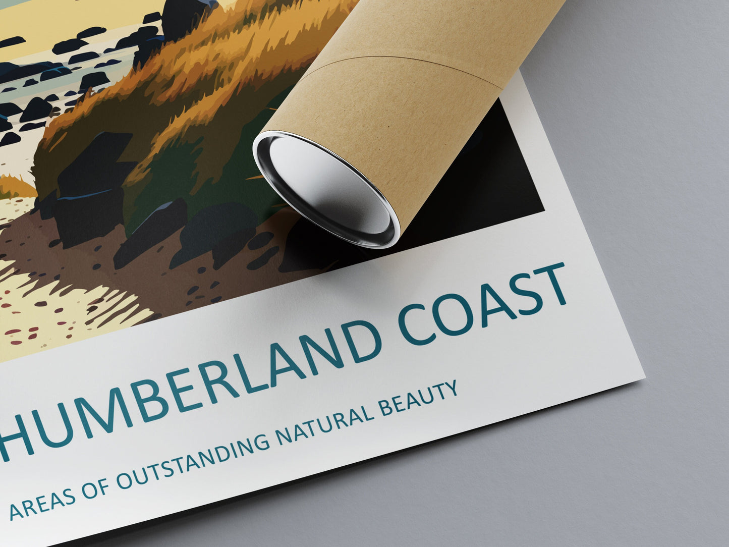Northumberland Coast Travel Print Wall Art Northumberland Coast Wall Hanging Home Decor Northumberland Coast Gift Art Lovers Wall Art ANOB
