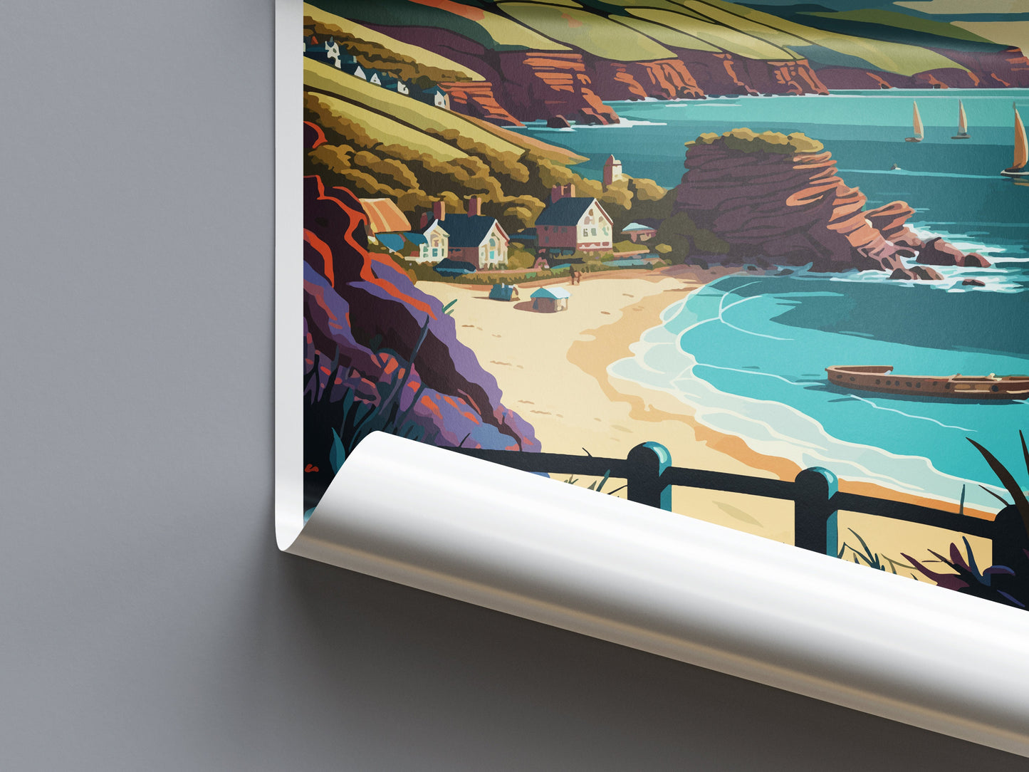 South Devon Travel Print Wall Art South Devon Wall Hanging Home Decor South Devon Gift Art Lovers Wall Art ANOB Travel Art