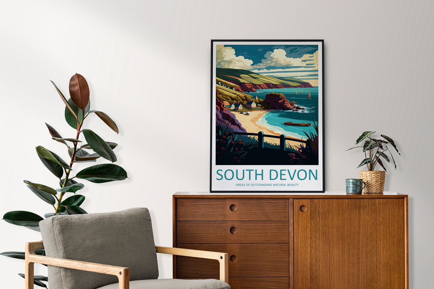 South Devon Travel Print Wall Art South Devon Wall Hanging Home Decor South Devon Gift Art Lovers Wall Art ANOB Travel Art