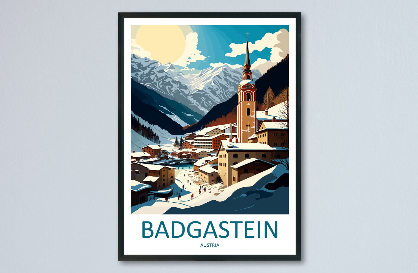 Badgastein Travel Print Wall Art Badgastein Wall Hanging Home Décor Badgastein Gift Art Lovers Austria Art Lover Gift Badgastein Travel