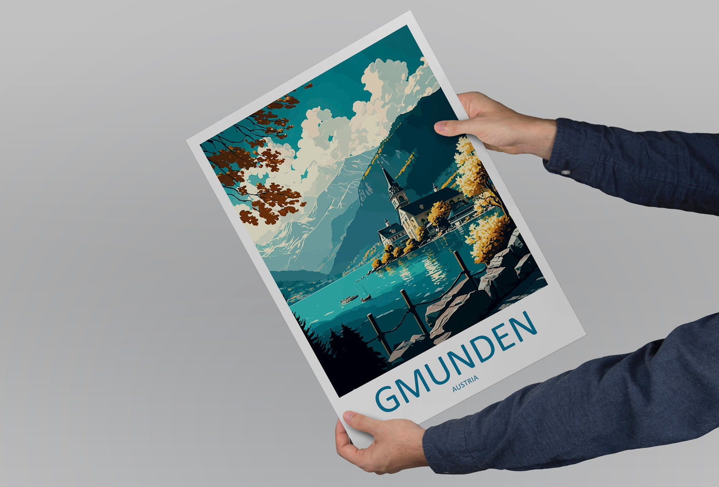 Gmunden Travel Print Wall Art Gmunden Wall Hanging Home Décor Gmunden Gift Art Lovers Austria Art Lover Gift Gmunden Travel Poster