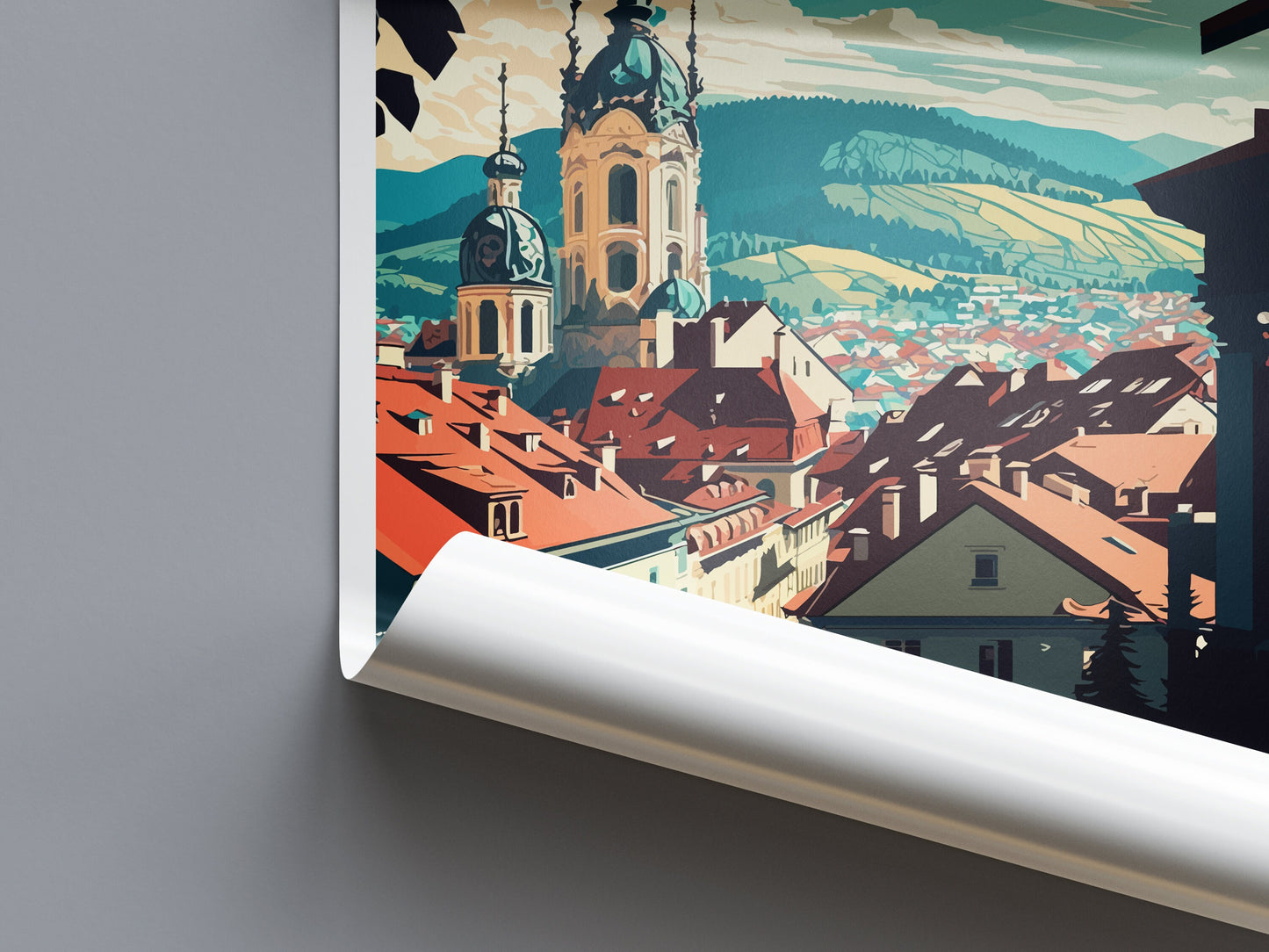 Graz Travel Print Wall Art Graz Wall Hanging Home Décor Graz Gift Art Lovers Austria Art Lover Gift Graz Travel Poster Graz Wall Poster