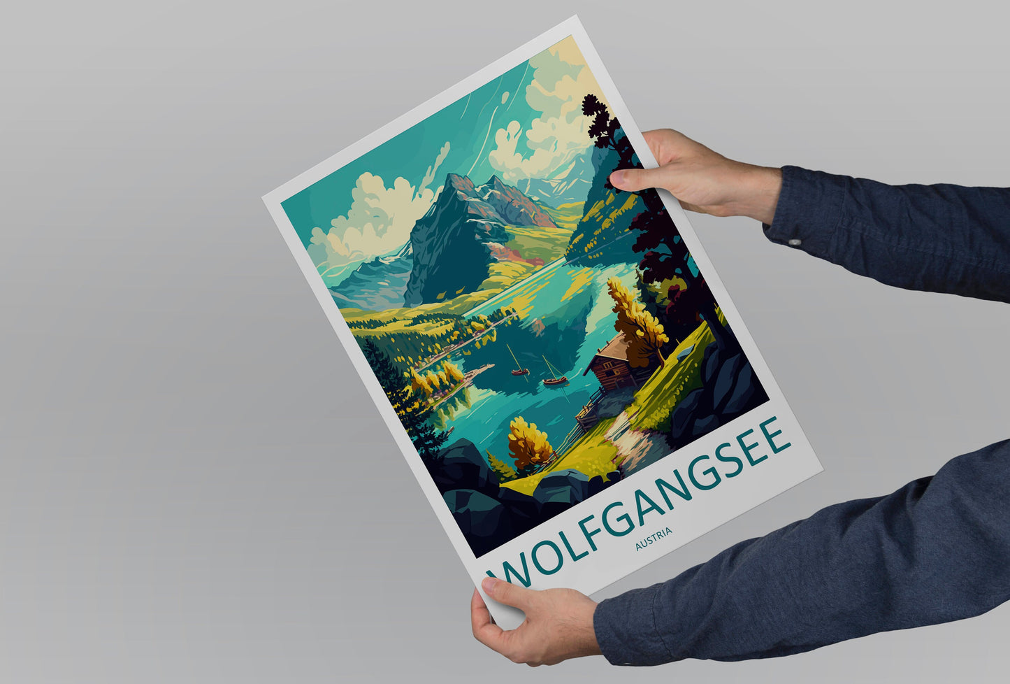 Wolfgangsee Travel Print Wall Art Wolfgangsee Wall Hanging Home Décor Wolfgangsee Gift Art Lovers Austria Art Lover Gift Wolfgangsee