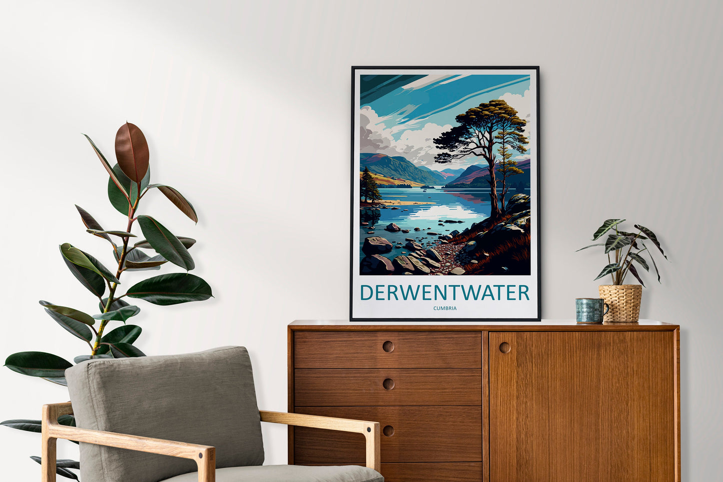 Derwentwater Travel Print Wall Art Derwentwater Wall Hanging Home Decor Derwentwater Gift Art Lovers Wall Art Print Art Derwentwater Art