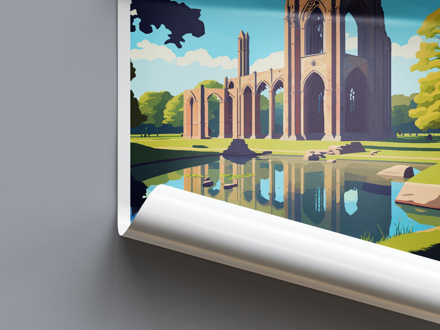 Fountains Abbey Travel Print Wall Art Fountains Abbey Wall Hanging Home Decor Fountains Abbey Gift Art Lovers Wall Art Print Fountains Abbey
