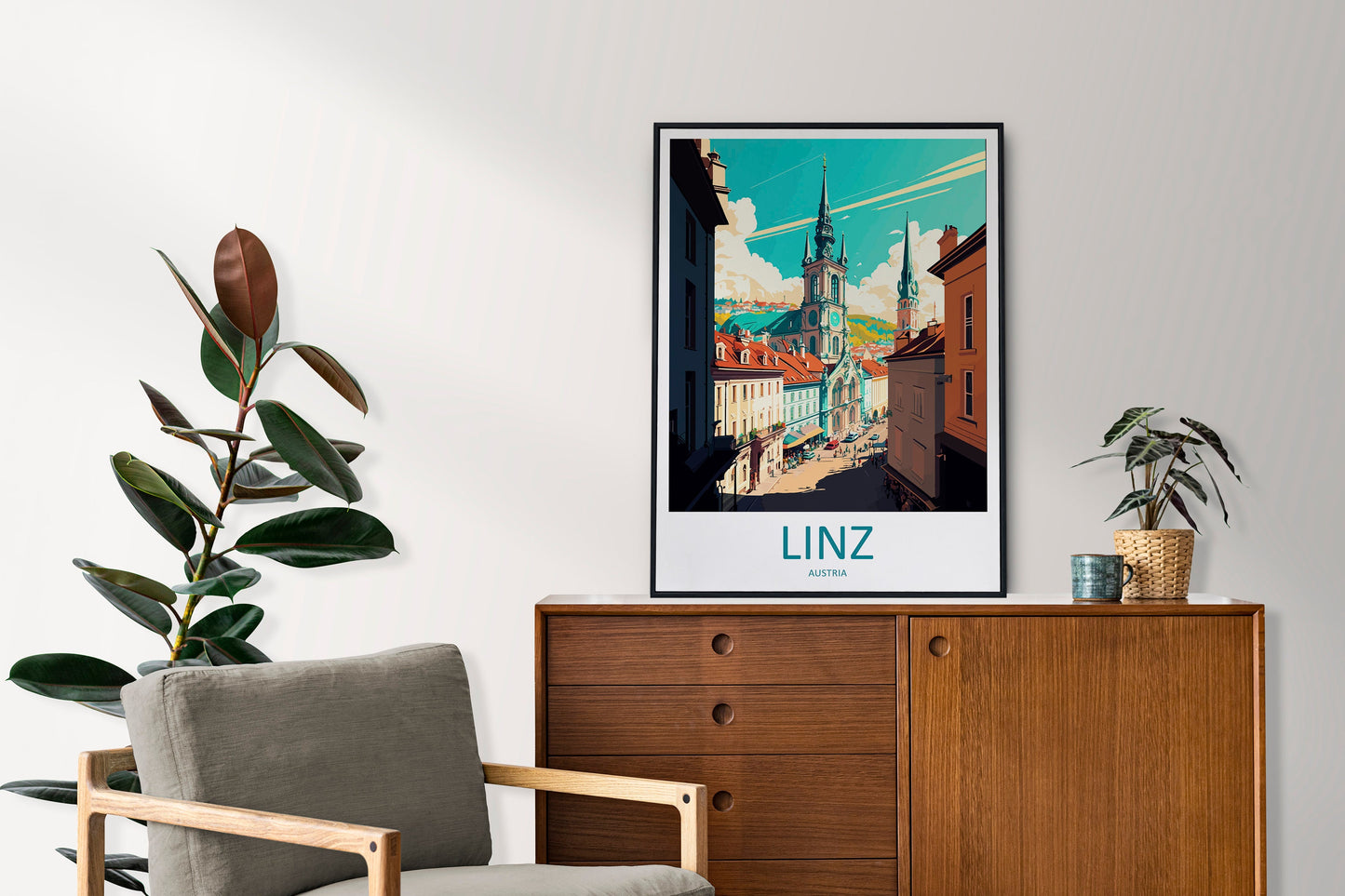 Linz Travel Print Wall Art Linz Wall Hanging Home Décor Linz Gift Art Lovers Austria Art Lover Gift Linz Travel Poster Linz Wall Poster