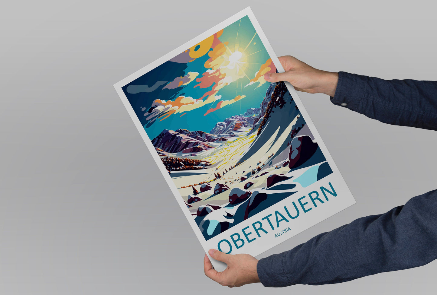 Obertauern Travel Print Wall Art Obertauern Wall Hanging Home Décor Obertauern Gift Art Lovers Austria Art Lover Gift Obertauern Travel Art