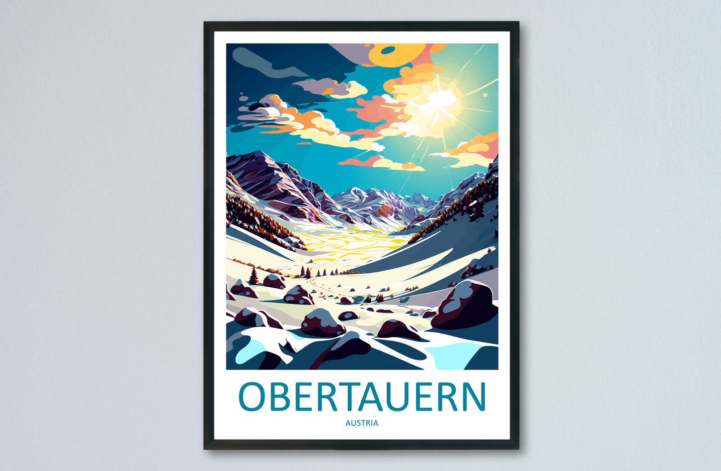 Obertauern Travel Print Wall Art Obertauern Wall Hanging Home Décor Obertauern Gift Art Lovers Austria Art Lover Gift Obertauern Travel Art