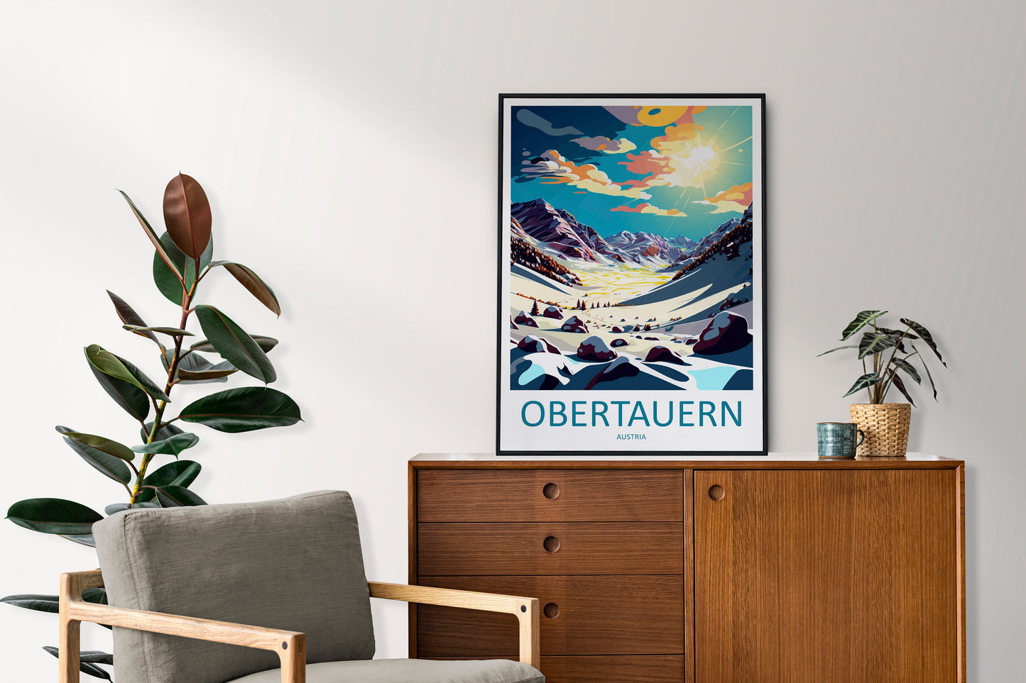 Obertauern Travel Print Wall Art Obertauern Wall Hanging Home Décor Obertauern Gift Art Lovers Austria Art Lover Gift Obertauern Travel Art
