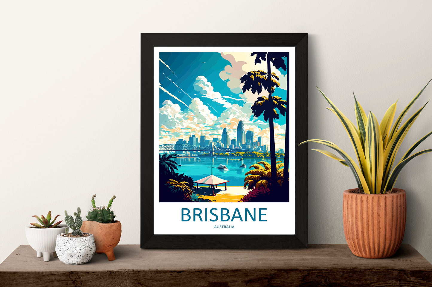 Brisbane Travel Print Wall Art Brisbane Wall Hanging Home Décor Brisbane Gift Art Lovers Wall Art Australia Travel Print Brisbane Decor