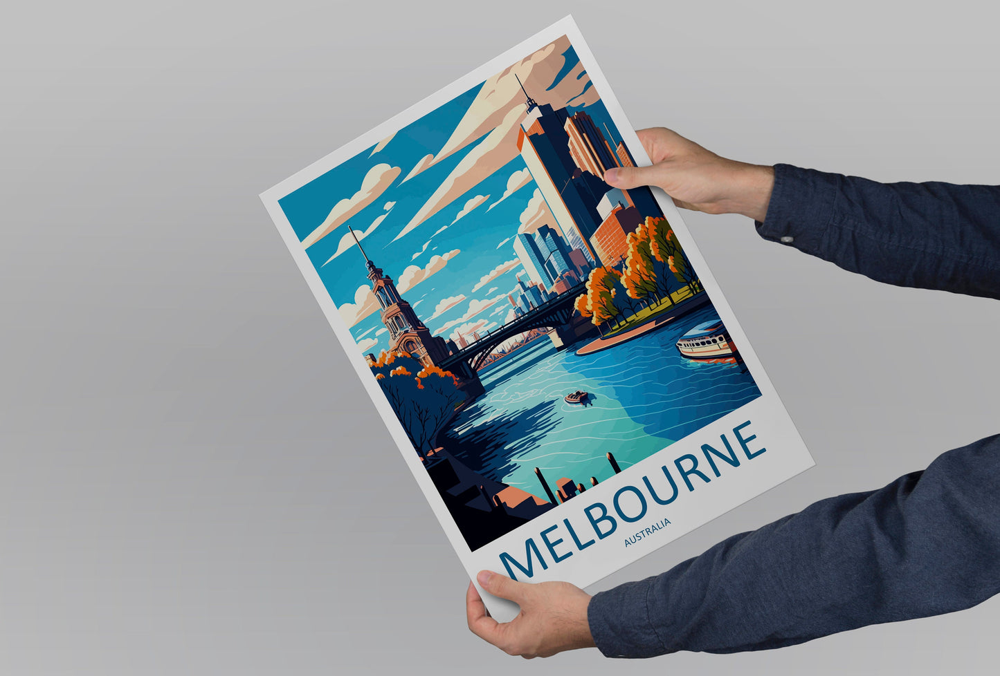 Melbourne Travel Print Wall Art Melbourne Wall Hanging Home Décor Melbourne Gift Art Lovers Wall Art Australia Travel Print