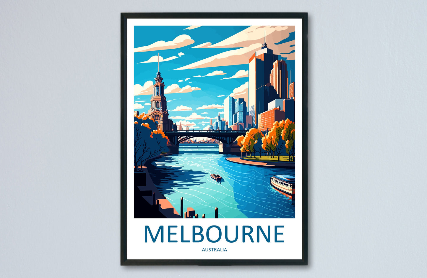 Melbourne Travel Print Wall Art Melbourne Wall Hanging Home Décor Melbourne Gift Art Lovers Wall Art Australia Travel Print