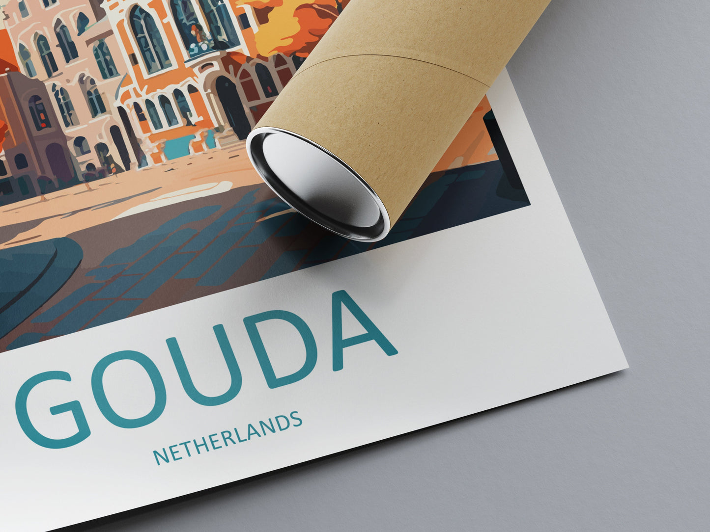 Gouda Travel Print Wall Art Gouda Wall Hanging Home Décor Gouda Gift Art Lovers Netherlands Art Lover Gift Gouda Travel Art Poster
