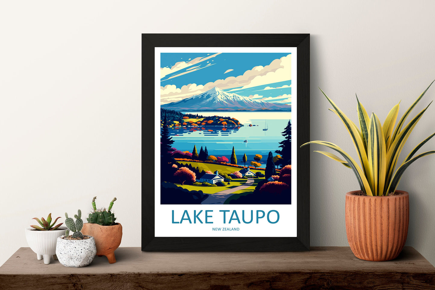 Lake Taupo Travel Print Wall Art Lake Taupo Wall Hanging Home Décor Lake Taupo Gift Art Lovers New Zealand Art Lover Gift Print Art