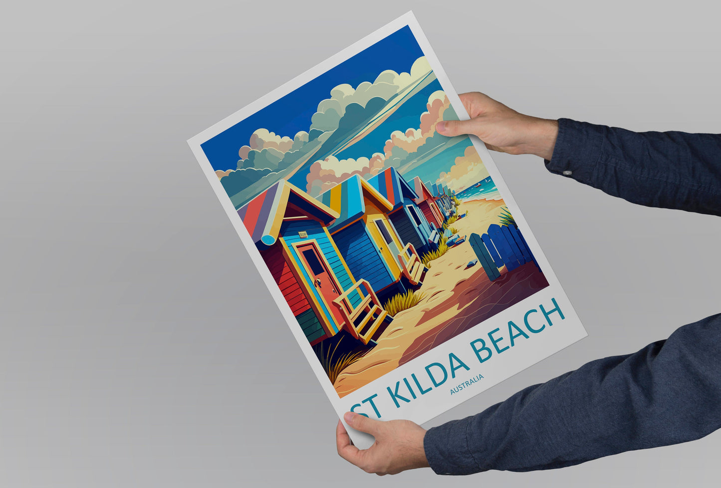 St Kilda Beach Travel Print Wall Art St Kilda Beach Wall Hanging Home Décor St Kilda Beach Gift Art Lovers Wall Art Australia Travel Print