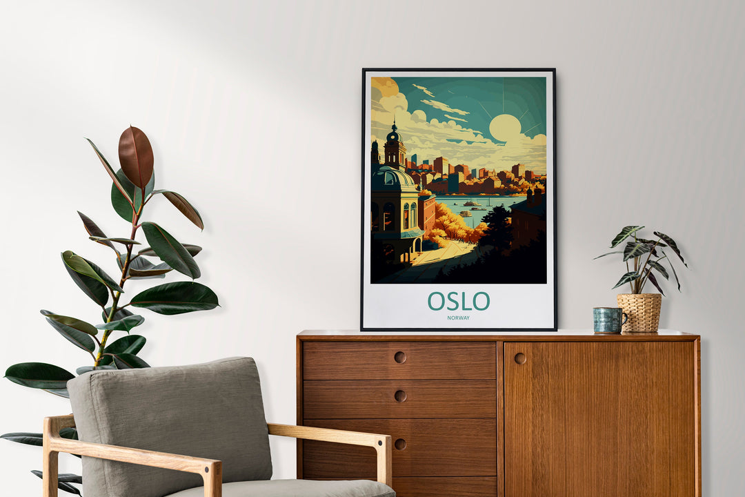 Oslo Travel Print Wall Art Oslo Wall Hanging Home Décor Oslo Gift Art Lovers Norway Art Lover Gift Oslo Travel Art Oslo Wall Decor