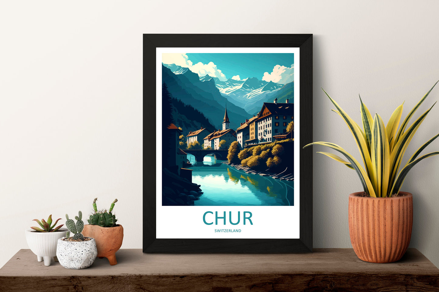Chur Travel Print Wall Art Chur Wall Hanging Home Décor Chur Gift Art Lovers Switzerland Art Lover Gift Chur Travel Art