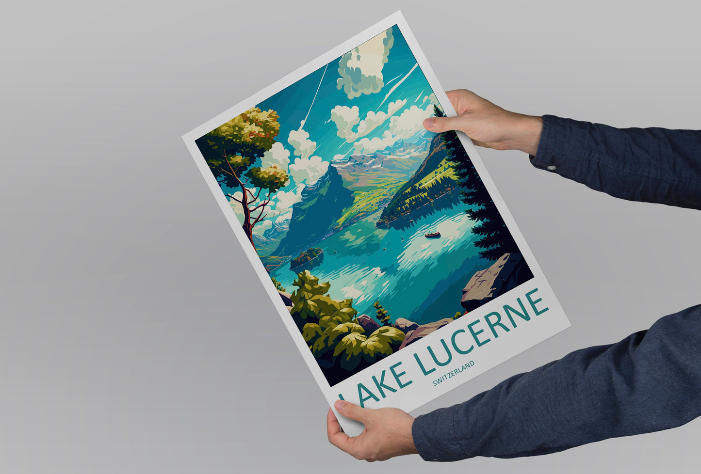 Lake Lucerne Travel Print Wall Art Lake Lucerne Wall Hanging Home Décor Lake Lucerne Gift Art Lovers Switzerland Art Lover Gift Lake Lucerne