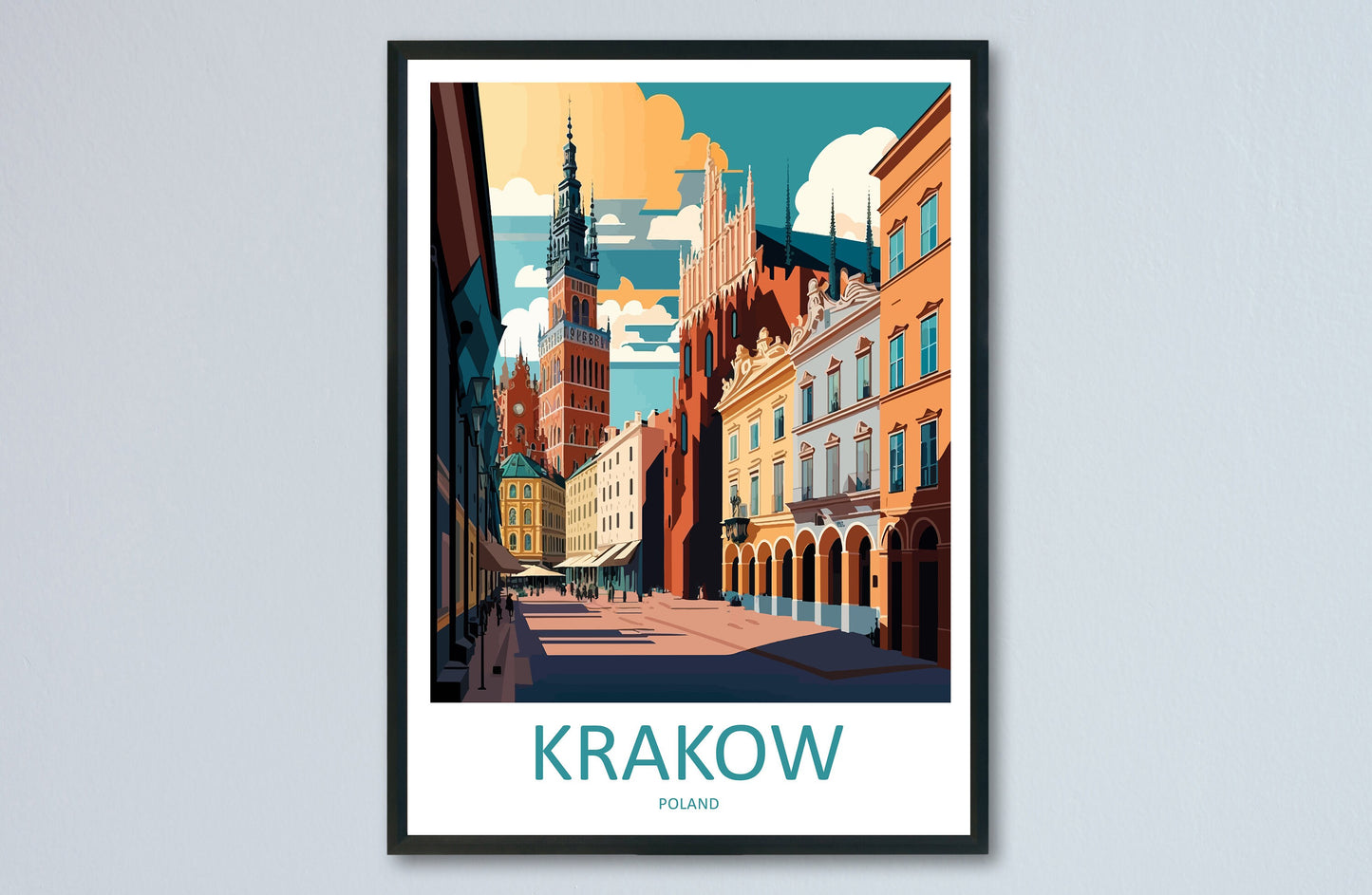 Krakow Travel Print Wall Art Krakow Wall Hanging Home Décor Krakow Gift Art Lovers Poland Art Lover Gift Krakow Travel Wall Art