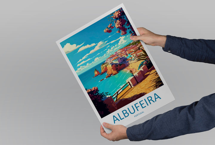 Albufeira Travel Print Wall Art Albufeira Wall Hanging Home Décor Albufeira Gift Art Lovers Portugal Art Lover Gift Cascais Wall Décor