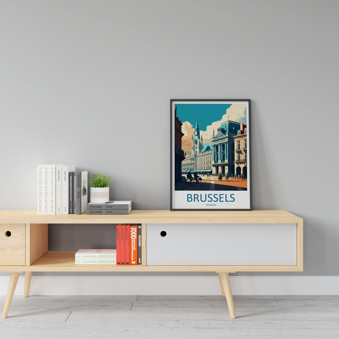 Brussels Travel Print Wall Art Brussels Wall Hanging Home Décor Brussels Gift Art Lovers Belgium Art Lover Gift Brussels Wall Décor