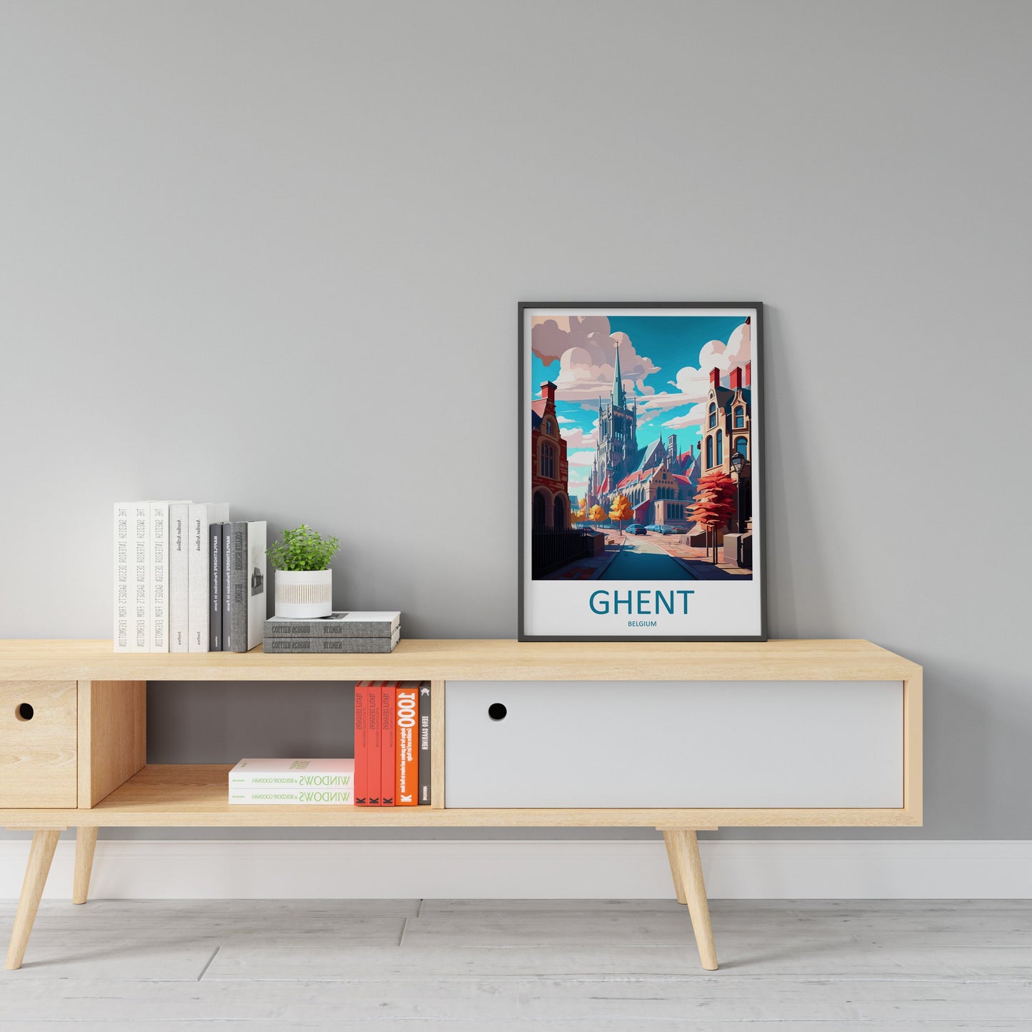 Ghent Travel Print Wall Art Ghent Wall Hanging Home Décor Ghent Gift Art Lovers Belgium Art Lover Gift Ghent Wall Décor