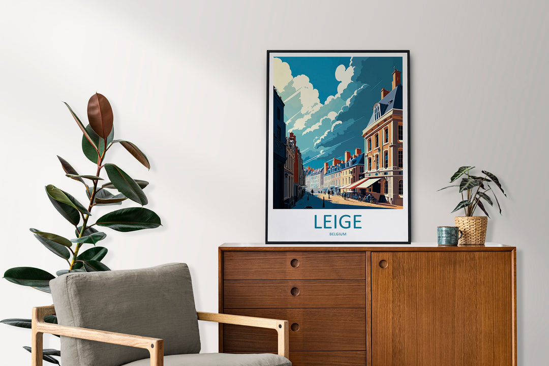 Leige Travel Print Wall Art Leige Wall Hanging Home Décor Leige Gift Art Lovers Belgium Art Lover Gift Leige Wall Décor