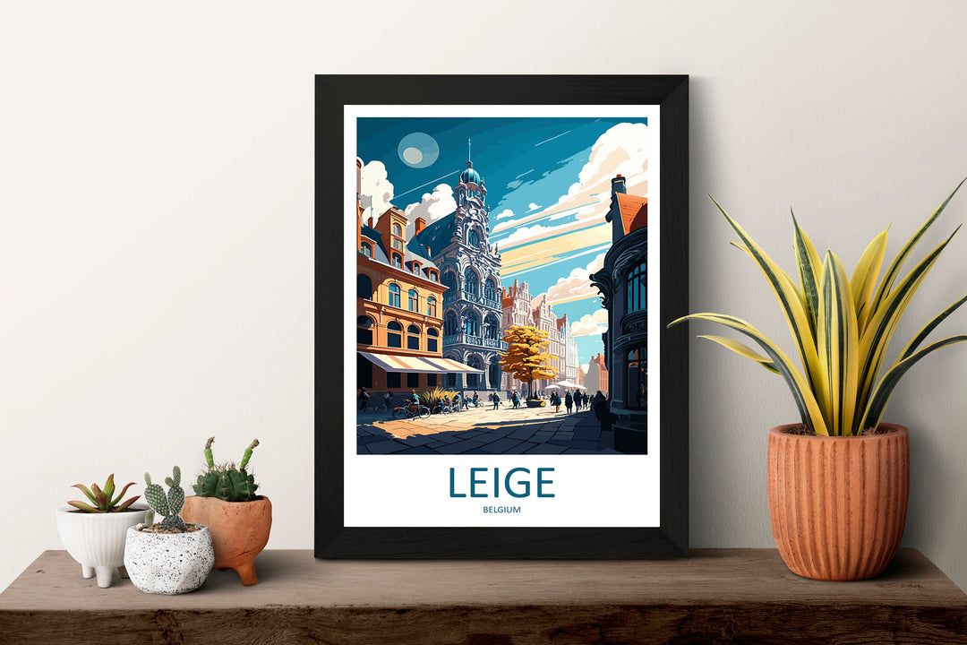 Leige Travel Print Wall Art Leige Wall Hanging Home Décor Leige Gift Art Lovers Belgium Art Lover Gift Leige Wall Décor