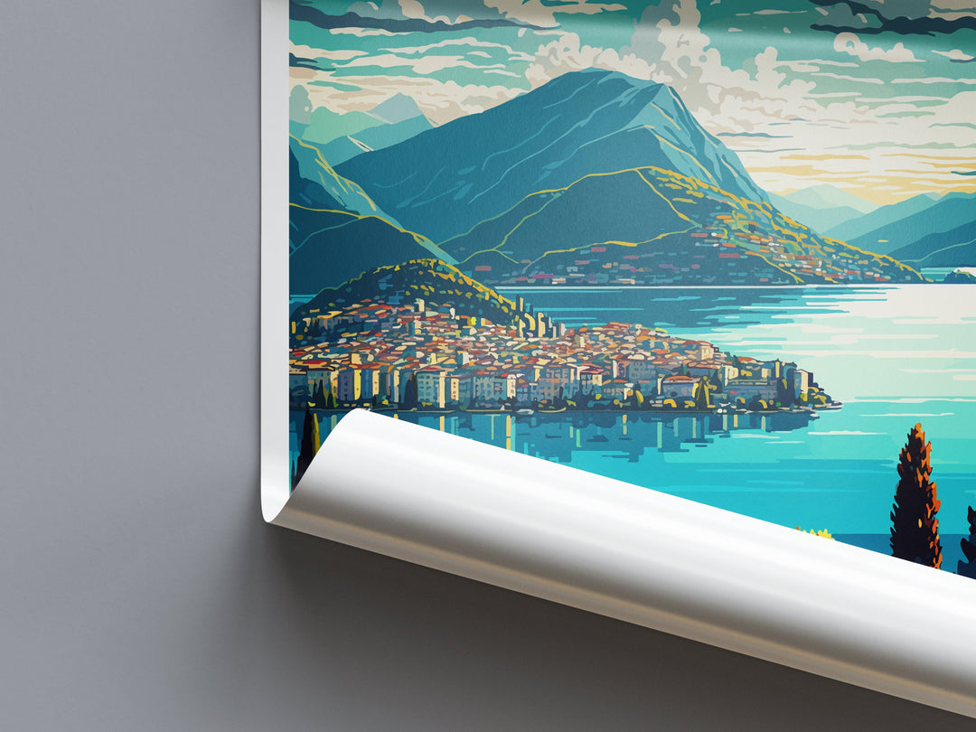 Lugano Travel Print Wall Art Lugano Wall Hanging Home Décor Lugano Gift Art Lovers Switzerland Art Lover Gift Lugano Travel Art