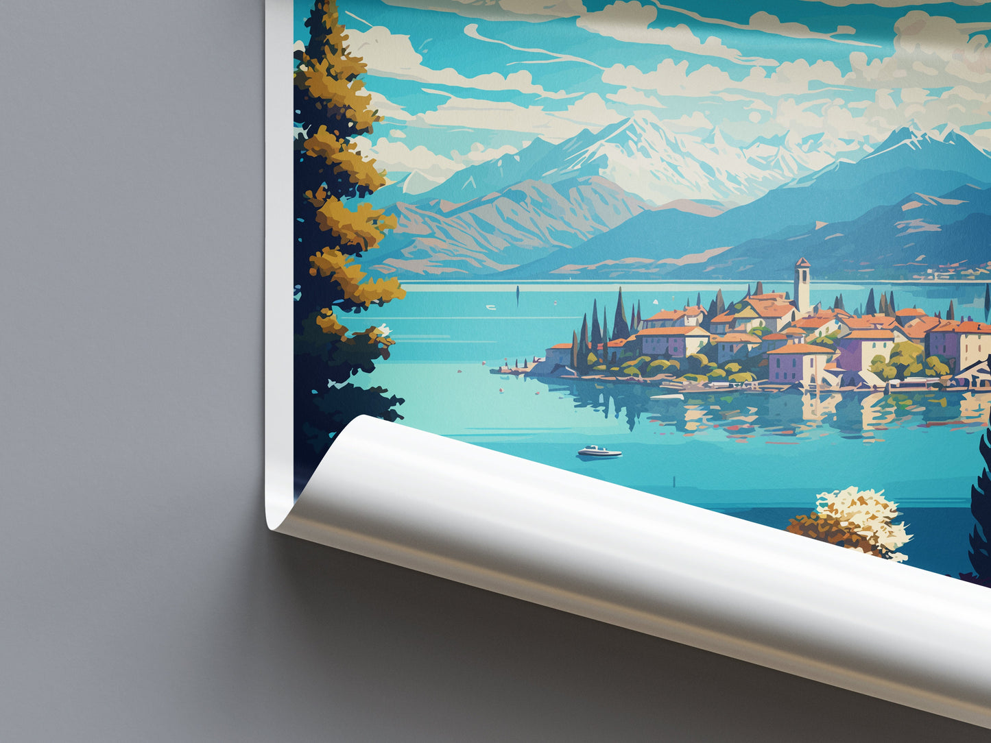 Lake Maggiore Travel Print Wall Art Lake Maggiore Wall Hanging Home Décor Lake Maggiore Gift Art Lovers Switzerland Art Lover Gift Lake Art