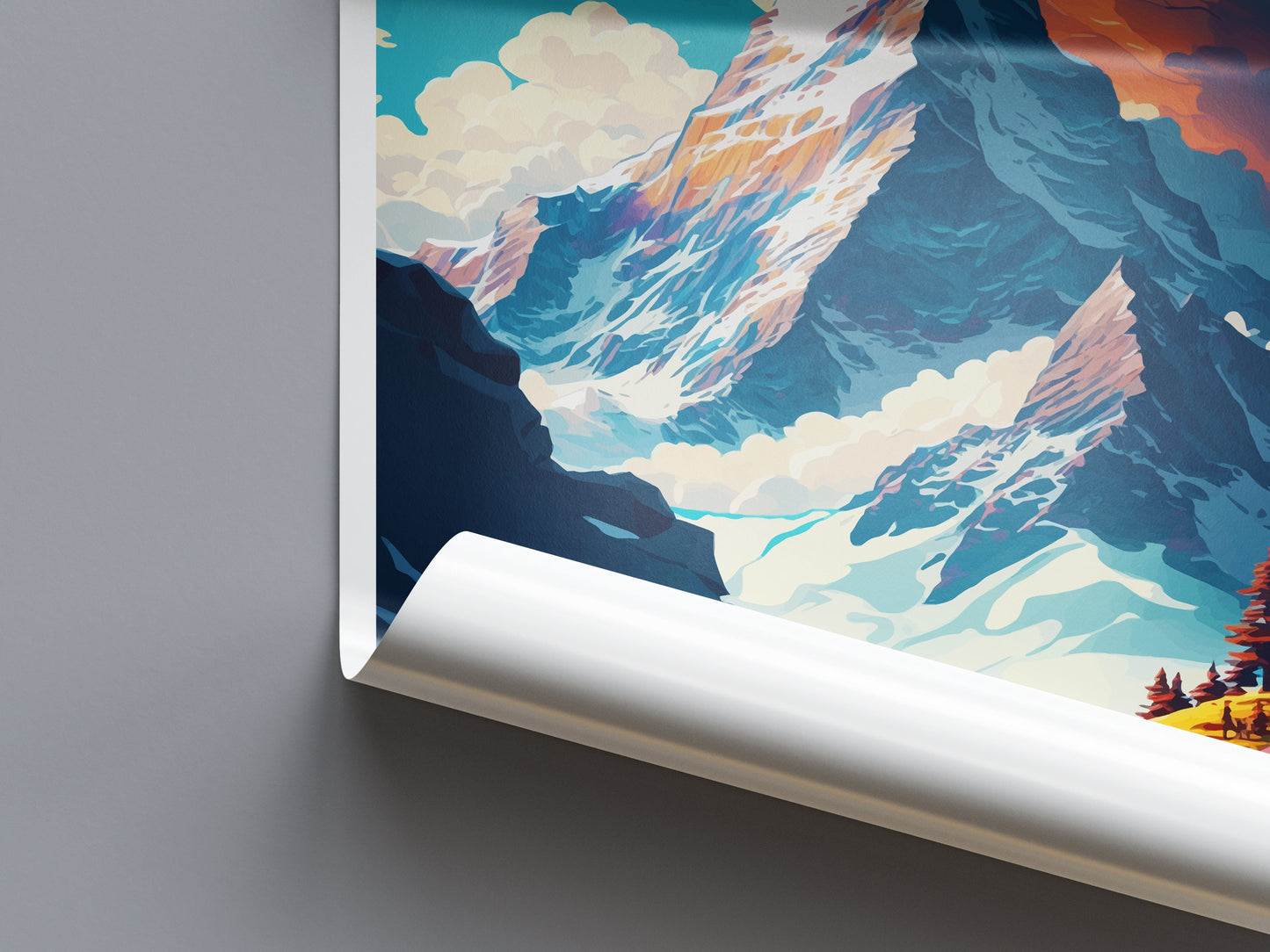 Eiger Travel Print Wall Art Eiger Wall Hanging Home Décor Eiger Gift Art Lovers Switzerland Art Lover Gift Eiger Travel Art