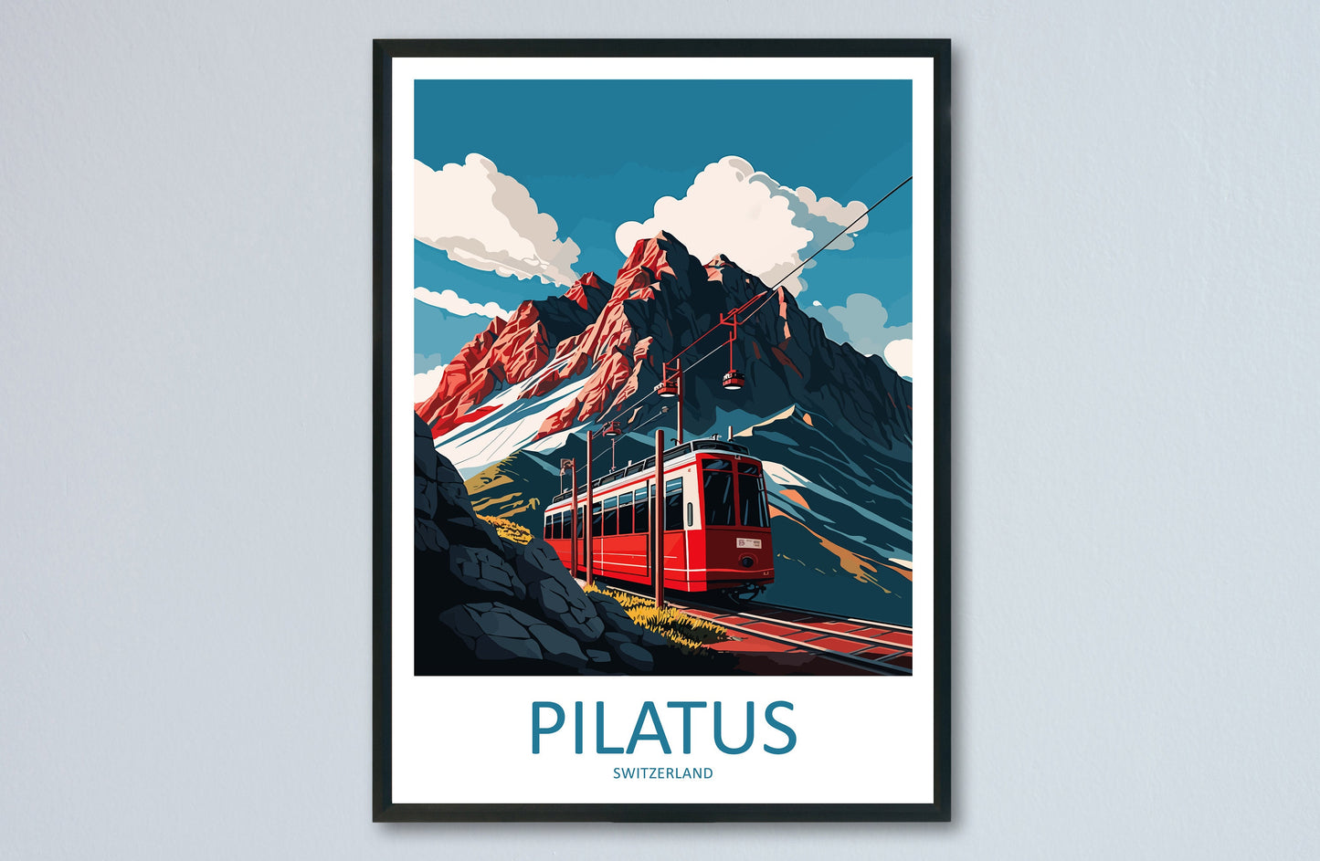 Pilatus Travel Print Wall Art Pilatus Wall Hanging Home Décor Pilatus Gift Art Lovers Switzerland Art Lover Gift Pilatus Travel Art