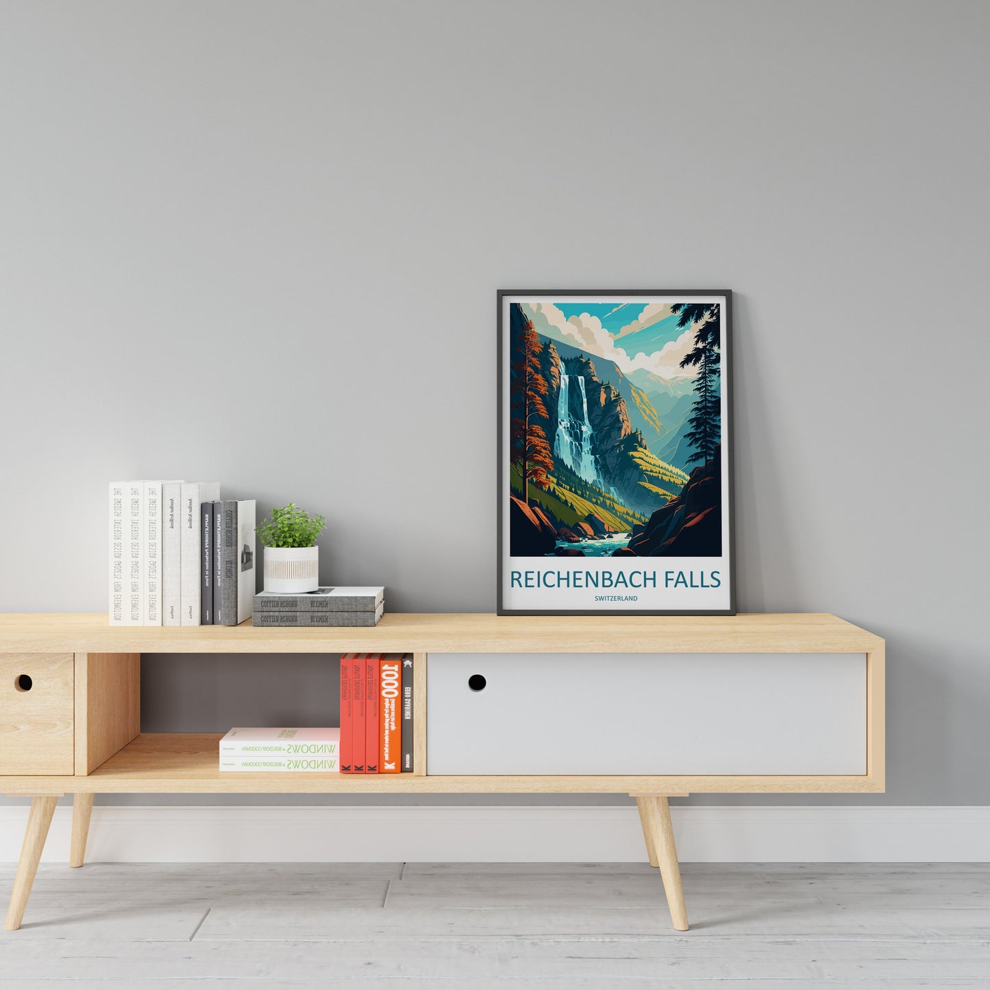Reichenbach Falls Travel Print Wall Art Reichenbach Falls Wall Hanging Home Décor Reichenbach Falls Gift Art Lovers Switzerland Art Lover