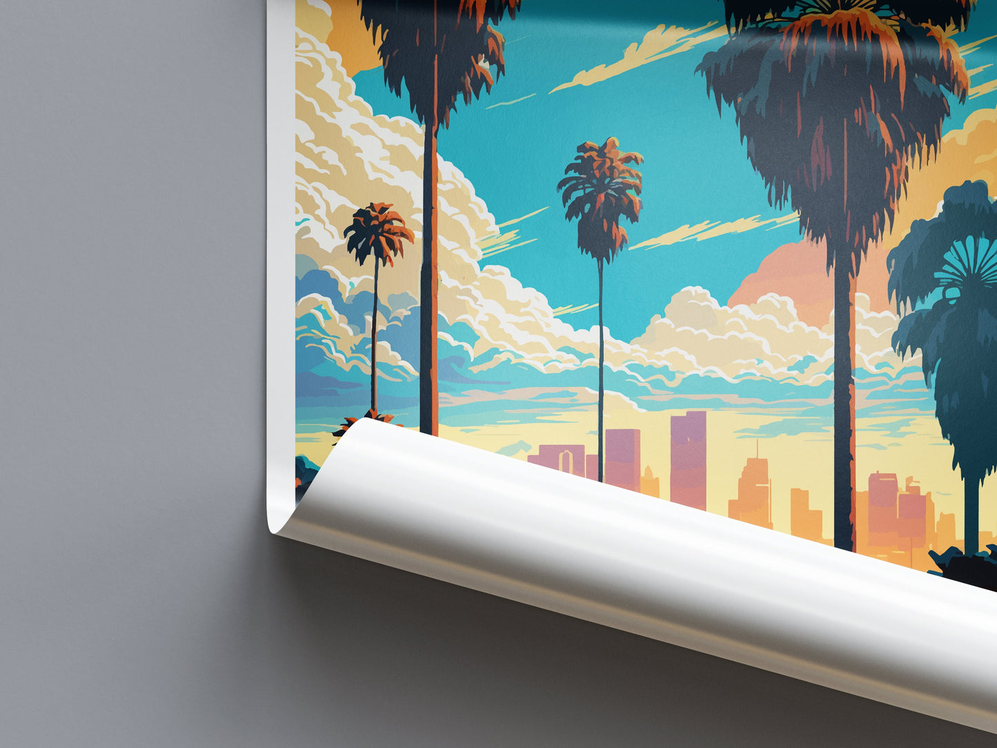 Los Angeles Travel Print Wall Art Los Angeles Wall Hanging Home Décor Los Angeles Gift Art Lovers California Art Lover Gift Los Angeles Deco