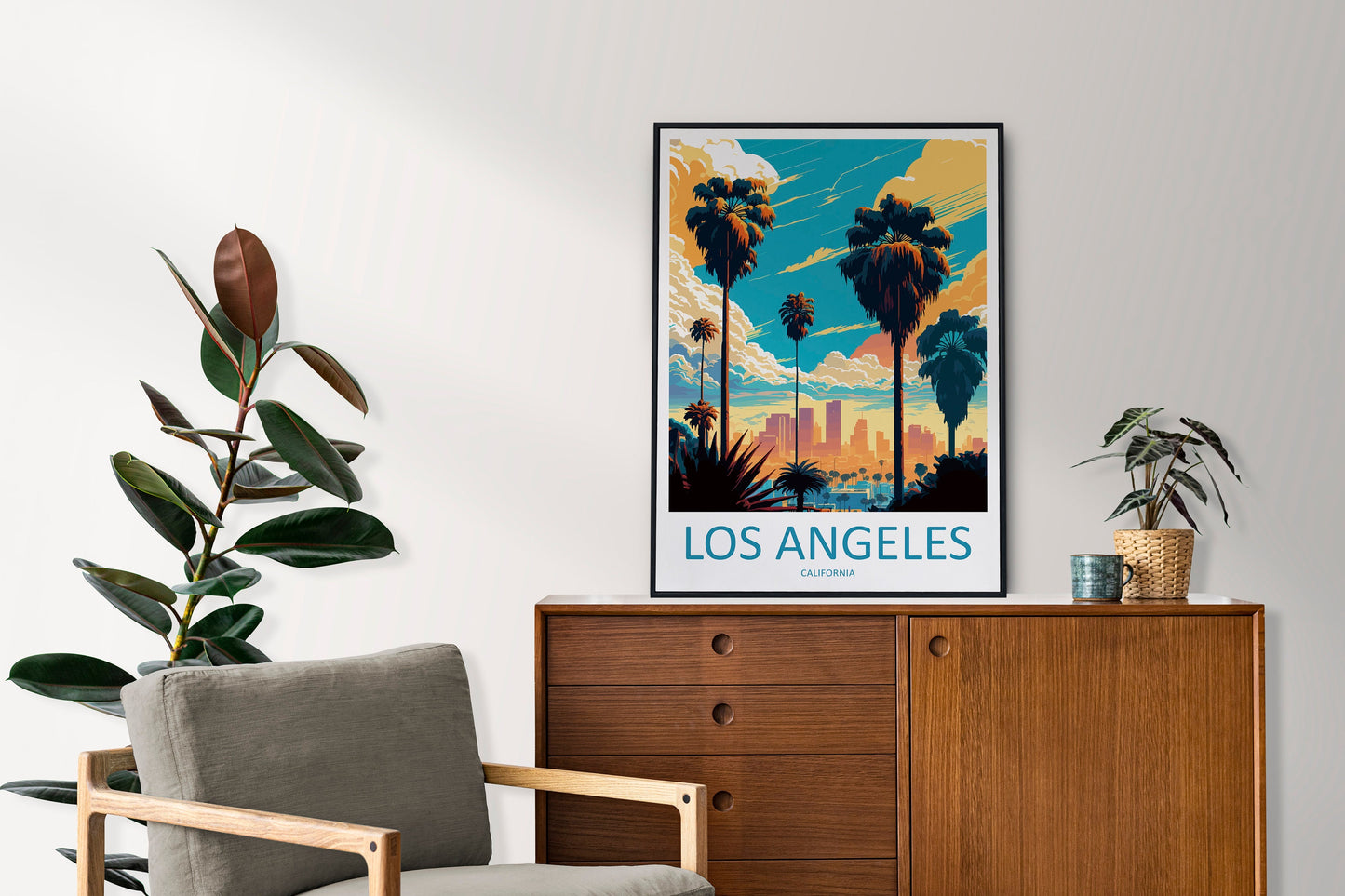 Los Angeles Travel Print Wall Art Los Angeles Wall Hanging Home Décor Los Angeles Gift Art Lovers California Art Lover Gift Los Angeles Deco