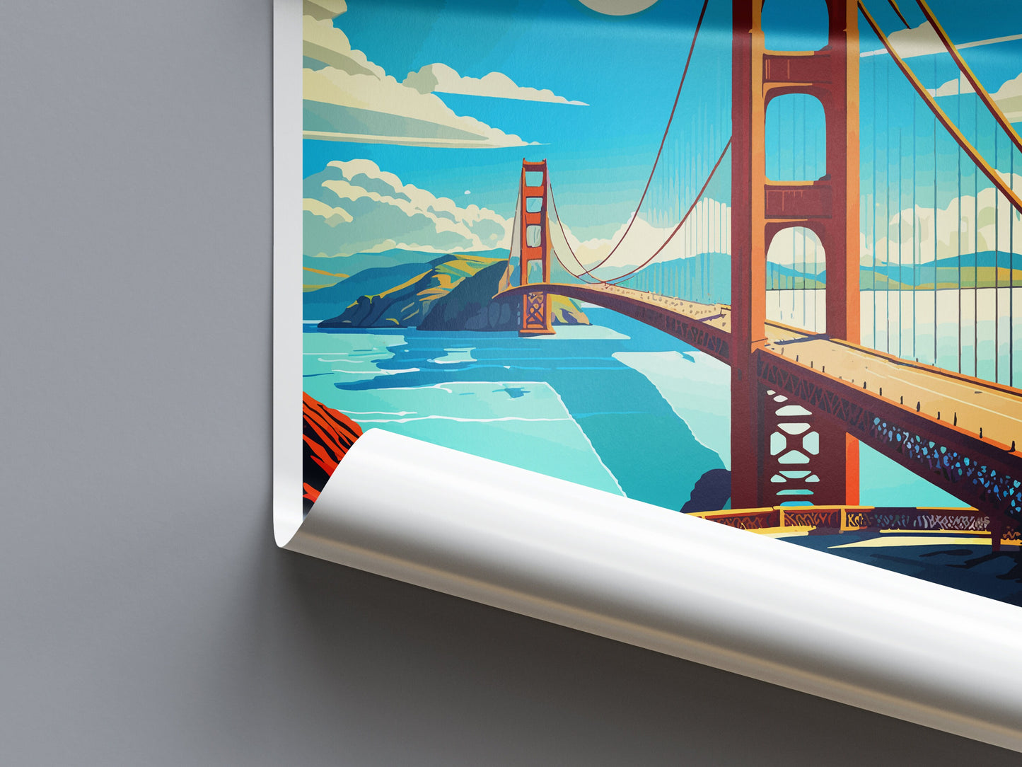 San Francisco Golden Gate Travel Print Wall Art San Francisco Wall Hanging Home Décor San Francisco Gift Art Lovers California Art Lover