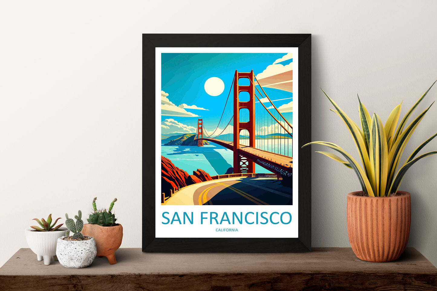 San Francisco Golden Gate Travel Print Wall Art San Francisco Wall Hanging Home Décor San Francisco Gift Art Lovers California Art Lover