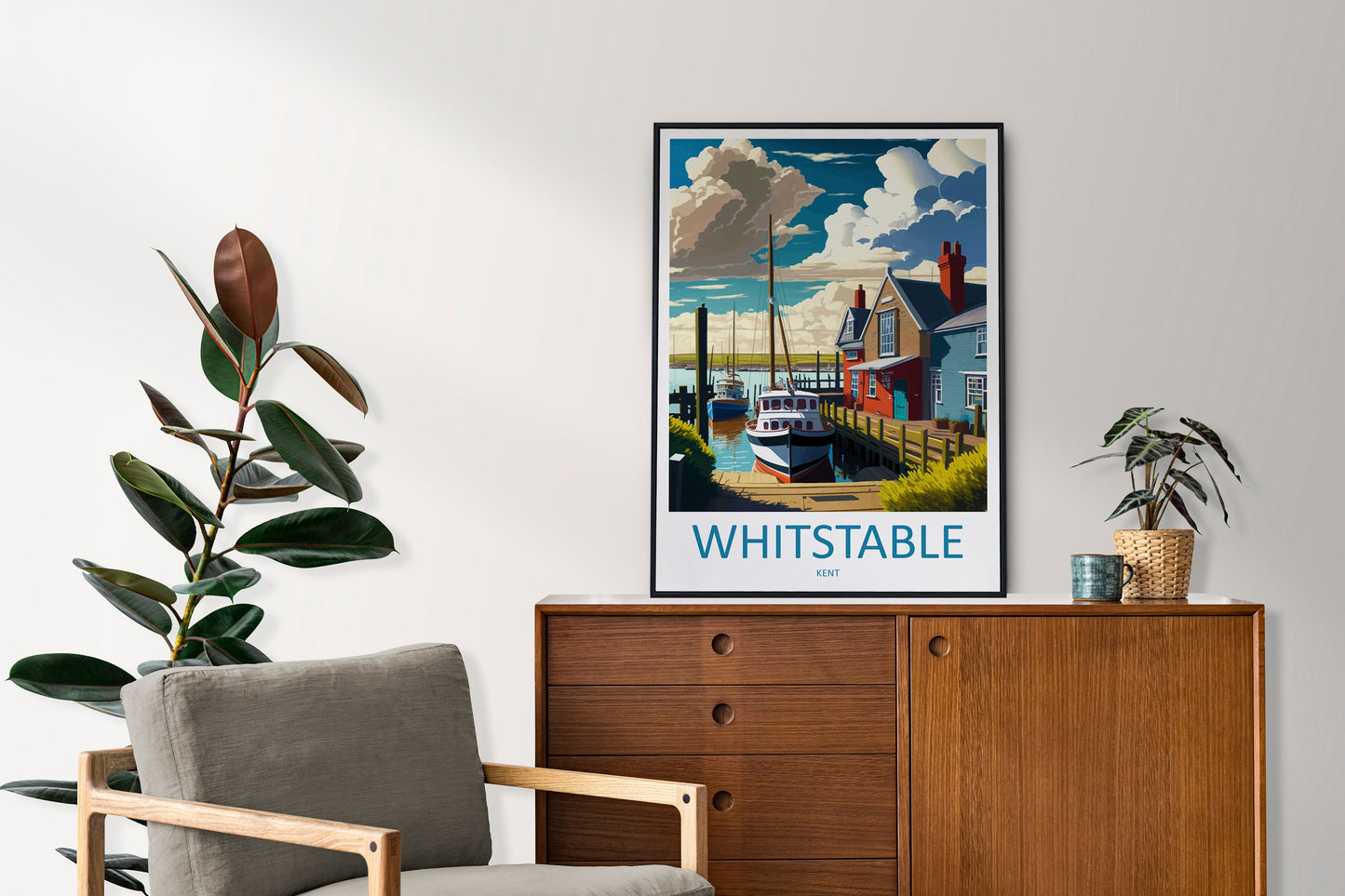Whitstable Harbour Travel Print Wall Art Whitstable Wall Hanging Home Décor Whitstable Gift Art Lovers England Art Lover Gift Whitstable
