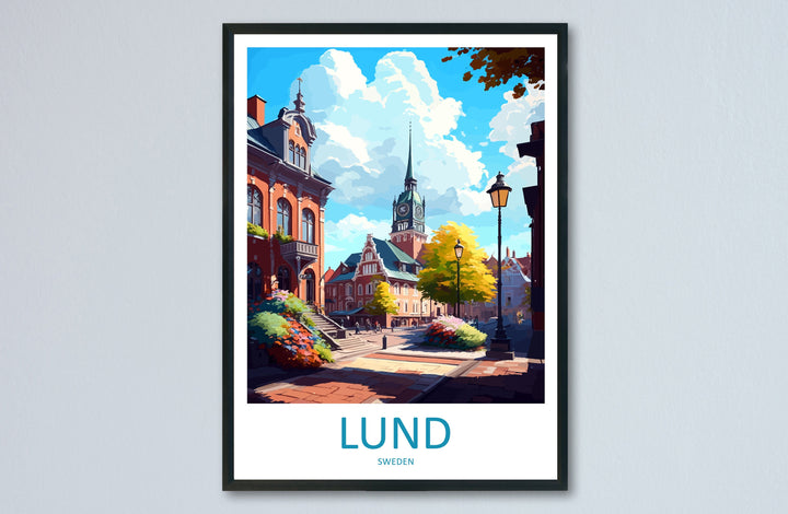 Lund Travel Print Wall Art Lund Wall Hanging Home Décor Lund Gift Art Lovers Sweden Art Lover Gift Lund Travel Art Poster