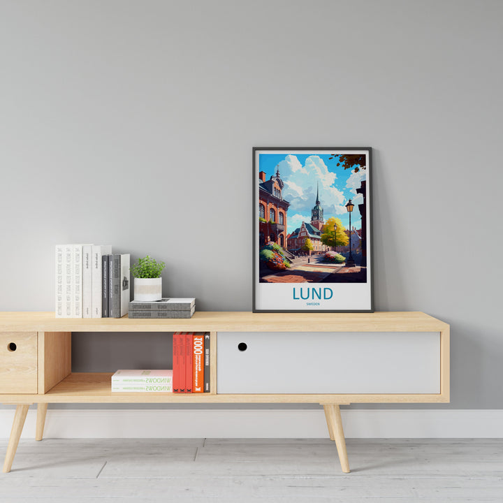 Lund Travel Print Wall Art Lund Wall Hanging Home Décor Lund Gift Art Lovers Sweden Art Lover Gift Lund Travel Art Poster
