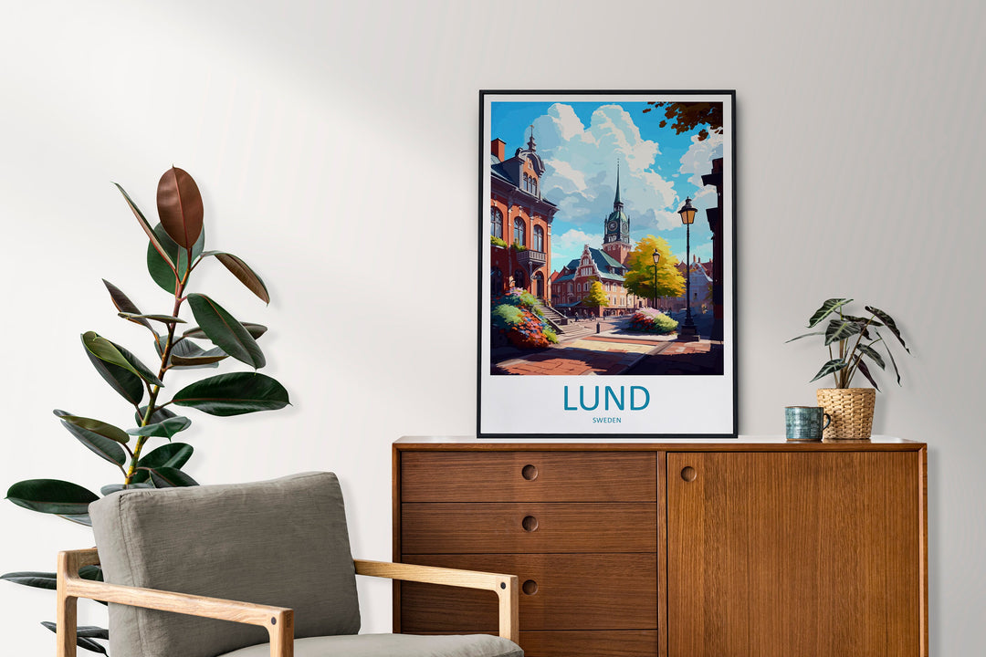 Lund Travel Print Wall Art Lund Wall Hanging Home Décor Lund Gift Art Lovers Sweden Art Lover Gift Lund Travel Art Poster