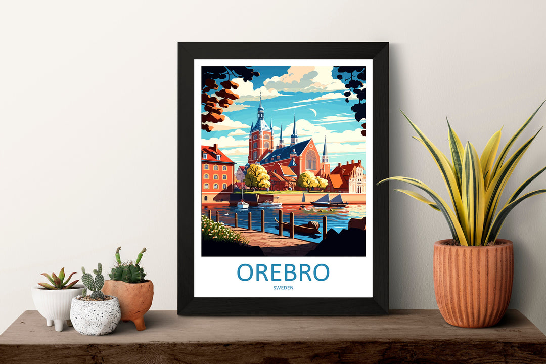 Orebro Travel Print Wall Art Orebro Wall Hanging Home Décor Orebro Gift Art Lovers Sweden Art Lover Gift Orebro Travel Art Poster Orebro