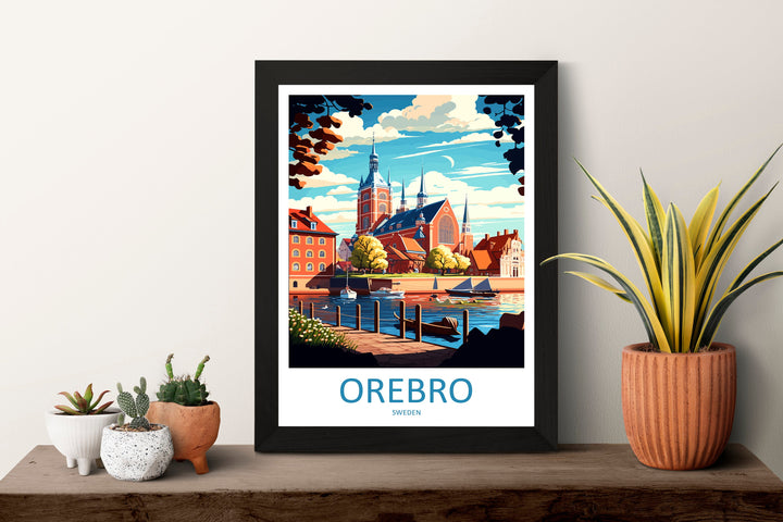 Orebro Travel Print Wall Art Orebro Wall Hanging Home Décor Orebro Gift Art Lovers Sweden Art Lover Gift Orebro Travel Art Poster Orebro