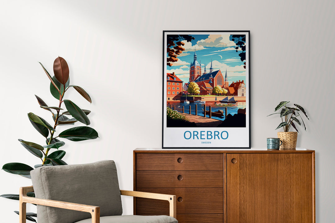 Orebro Travel Print Wall Art Orebro Wall Hanging Home Décor Orebro Gift Art Lovers Sweden Art Lover Gift Orebro Travel Art Poster Orebro