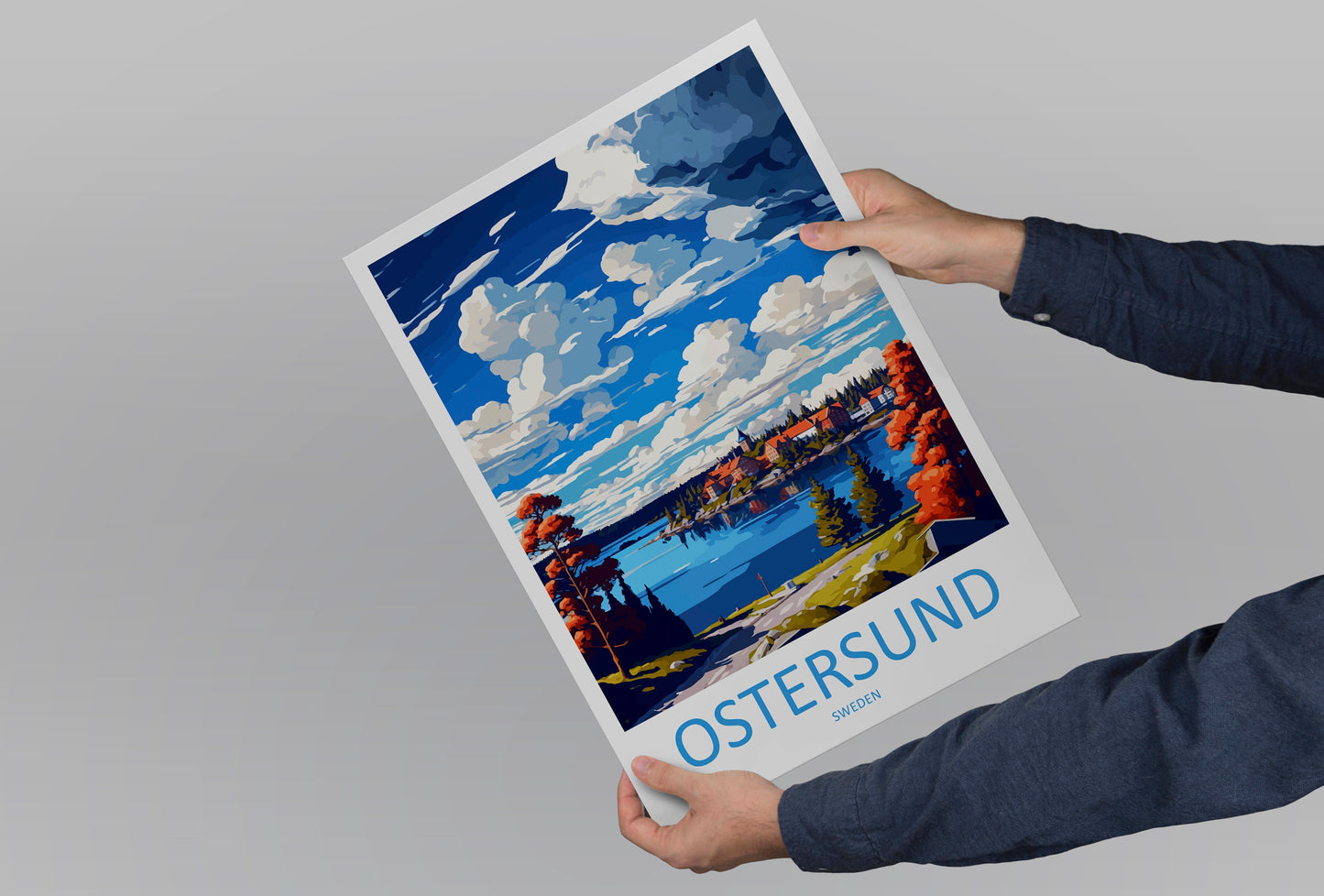 Ostersund Travel Print Wall Art Ostersund Wall Hanging Home Décor Ostersund Gift Art Lovers Sweden Art Lover Gift Ostersund Travel Art