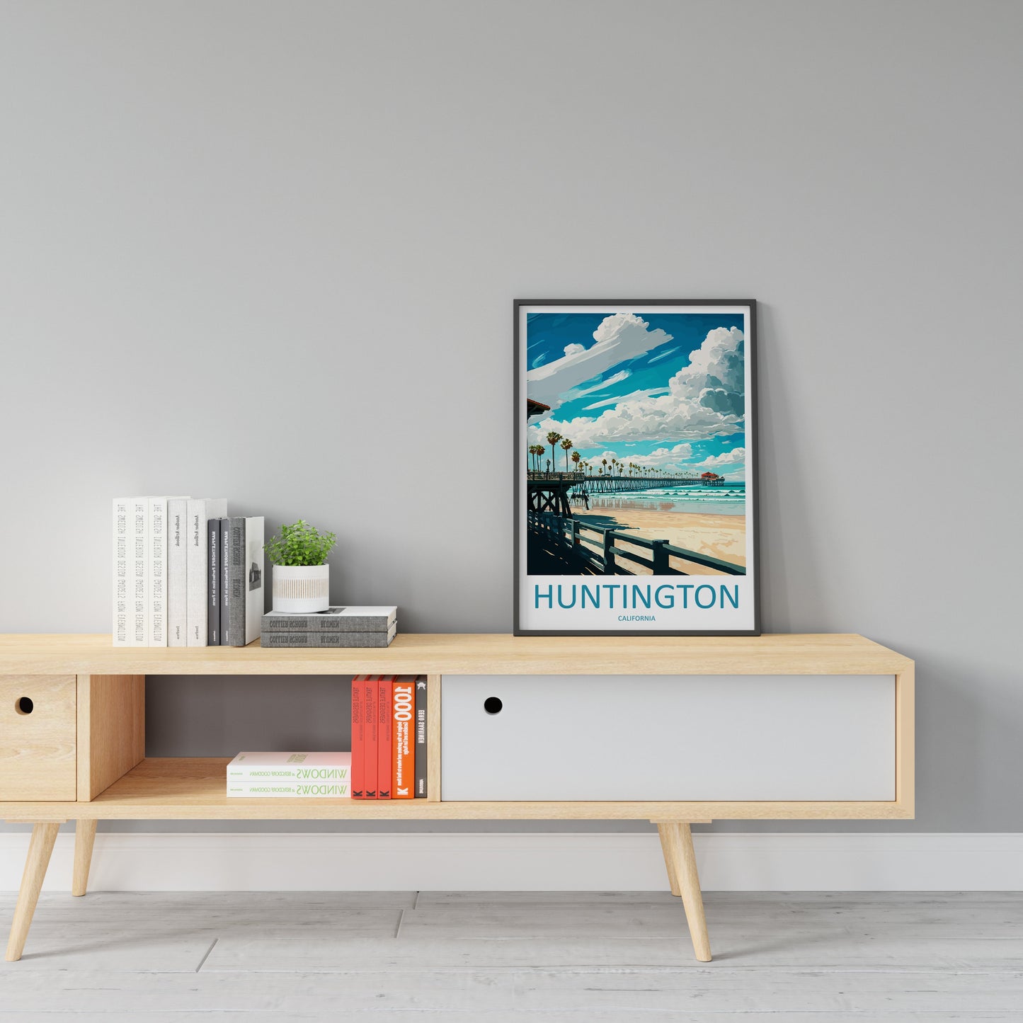 Huntington Beach Travel Print Wall Art Huntington Beach Wall Hanging Home Décor Huntington Beach Gift Art Lovers California Art Lover Gift